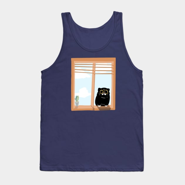 cat in the window Tank Top by POL-JI